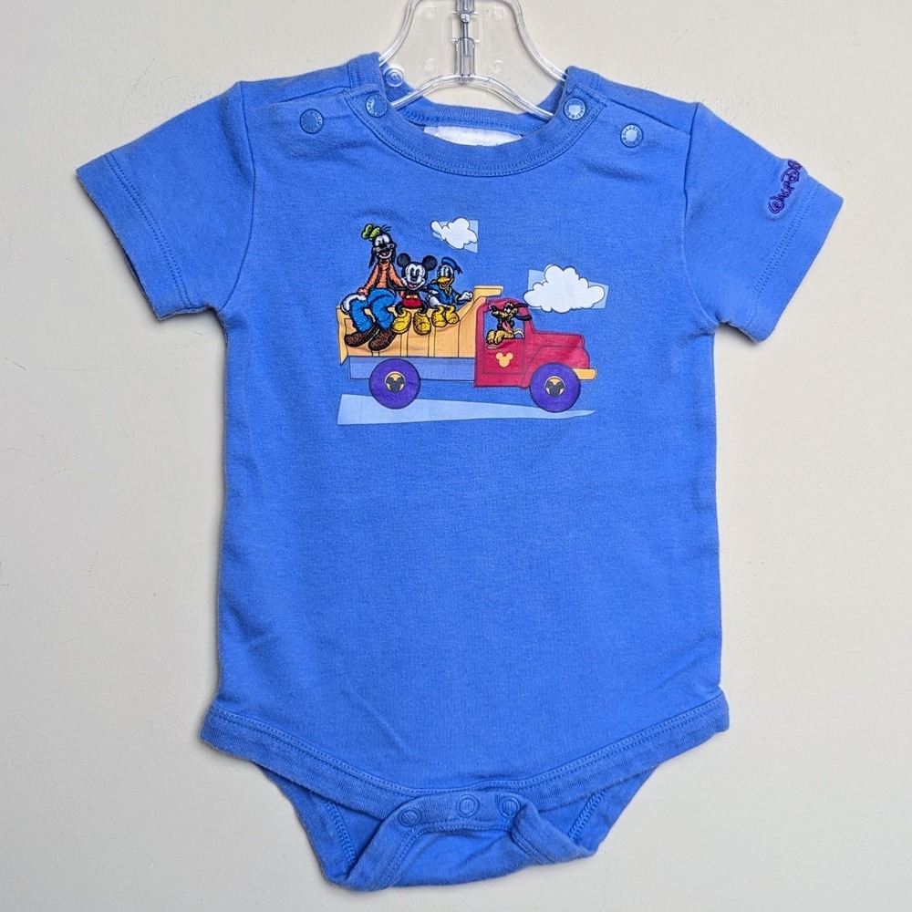 Vintage Walt Disney World Baby 90s One Piece Mickey Mouse Goofy Pluto 6 Months